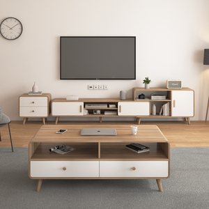 IKEA宜家北欧电视柜茶几组合套装可伸缩电视机柜日式小户型简约客