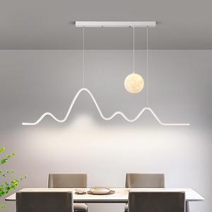 餐厅吊灯轻奢饭厅餐桌吧台月球灯北欧创意设计师餐桌饭厅线条灯具