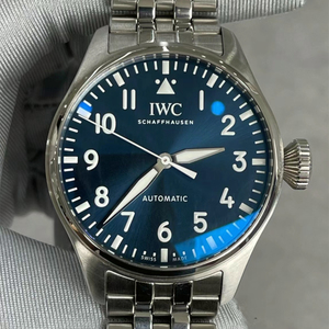 iwc万国大型飞行员43mm蓝色大表盘腕表精钢表带机械表手表男运动