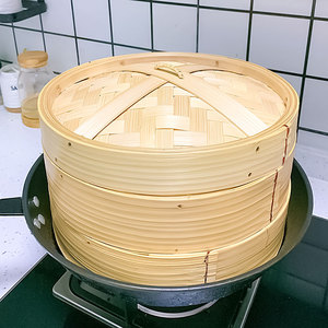 竹蒸笼竹制家用蒸锅竹笼竹子蒸笼屉沥水竹编包子蒸屉商用馒头蒸格