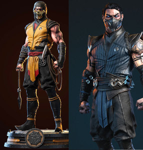 蝎子scorpio绝对零度subzero 《真人快打》3d打印模型stl数据文件