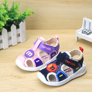 托米福儿童夏季宝宝包头学步凉鞋1-2岁男女童魔术贴舒适网面布鞋