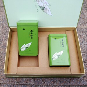 新款新昌大佛龙井茶叶包装盒茶叶空礼盒装125克2铁罐防潮