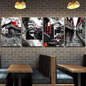 四川重庆火锅店装饰画餐馆餐厅墙挂画饭店复古怀旧黑白老照片壁画