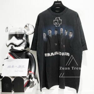 【zuan】balenciaga/巴黎世家 21ss 德国战车 乐队 做旧水洗短袖t