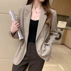 单层薄款西装外套女韩版宽松气质休闲职业垂感西服长袖小个子春夏