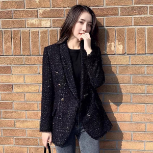 小个子粗花呢西装外套女2021新款秋冬小香风气质时尚修身上衣加厚
