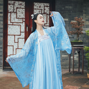 云梦泽汉服女交领刺绣烫金大袖衫两片式齐胸襦裙古装春夏新品改良