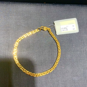周大福新款黄金z字手链时尚优雅抛光足金黄金计价