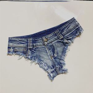 一分裤女丁字裤时尚低腰弹力紧牛仔超短裤三角裤女热裤百搭打底裤