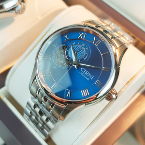 西亚尼手表男士十大品牌飞轮全自动机械表钢带防水正品镂空男腕表