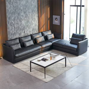 浪度真皮沙发极简客厅轻奢创意大小户型多人北欧组合皮质高端沙发