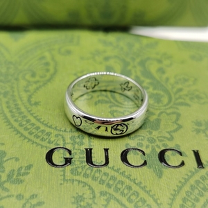 正品代购gucci古驰爱无畏戒指男女情侣双g纯银对戒明星同款指环