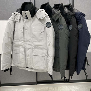 maitland短款黑标男士马云羽绒服鹅绒大鹅羽绒服帽子可拆卸加拿大