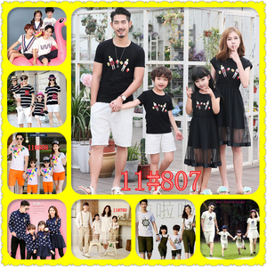 2018新款儿童摄影服装影楼亲子装一家四口全家福艺术拍照写真衣服