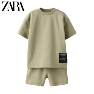 ZARA 新款 男婴幼童 短袖卫衣和休闲短裤绒布套装 3337150 505