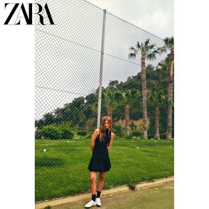 ZARA 24夏季新品 女装 黑色气球版型罗纹连衣裙 0085361 800