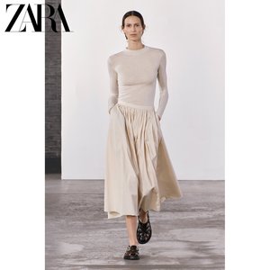 ZARA24春季新品 女装 羊毛和真丝混纺半高领针织上衣 9598125 712