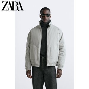 ZARA新品 男装 灰色长袖格雷风棉服工装户外夹克 8281418 811