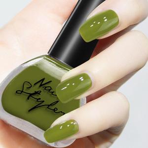 绿色指甲油美甲图案图片