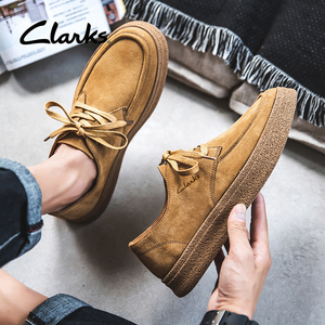 Clarks其乐男鞋低帮透气反绒皮鞋英伦复古百搭板鞋男士工装休闲鞋