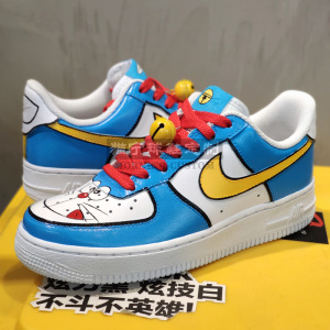 球鞋定制涂鸦空军一号af1aj1个性diy手绘鞋机器猫叮当猫哆啦a梦