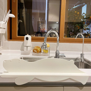厨房水槽洗手台挡水板防溅水挡板水池洗碗池洗菜盆台面硅胶防水条