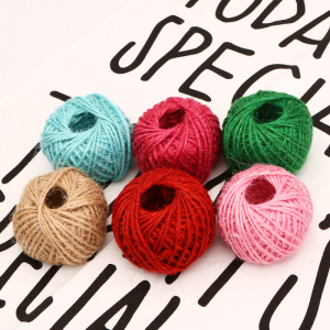 创意悬挂麻绳照片墙手工编织绳子装饰diy细毛线团原麻色粉红彩色