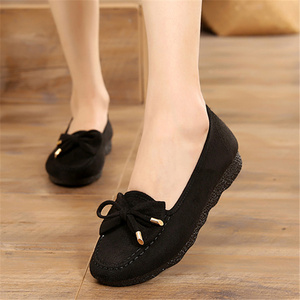 19春秋老北京布鞋女鞋单鞋黑色上班工作鞋浅口平底女士时尚豆豆鞋