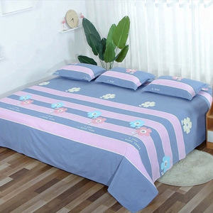 简约植物花卉条纹图案单件纯棉床单加厚全棉斜纹大气清新单人双人