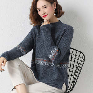 妈妈装秋冬毛衣女新款上衣长袖打底衫中年人洋气质老时尚宽松外穿