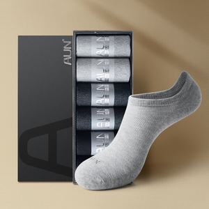 aun爱优恩高端夏季浅口运动袜子男薄款防臭纯色船袜低帮隐形棉潮