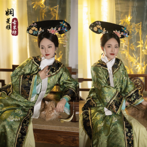 清朝影视古装甄嬛传妃子格格旗装步步惊心皇后宫女演出旗服实物图