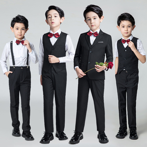 儿童礼服男童花童婚礼表演钢琴主持人西服演出服男孩小西装套装秋
