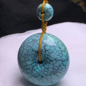 琪程原矿绿松石圆珠散珠面包圈吊坠手窜配件半成品加工