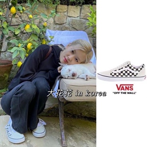 vans范斯 大花花韩国直邮 blackpink朴彩英rose同款 棋盘格帆布鞋