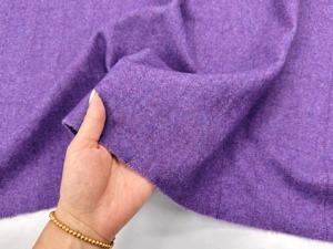 tweed混色花纱英伦高含毛 紫色格子暗纹人字毛料羊毛布料套装面料