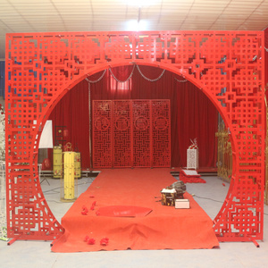 婚庆铁艺拱门中国风拱门中式拱门绢花拱门婚礼中华门迎宾门幸福门