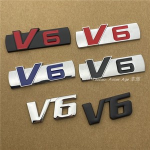 汽车个性金属标 v6标志车贴发动机贴标大排量车标侧标改装尾标