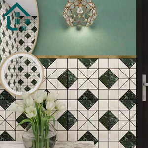 港风花砖上海复古老房子墨绿色瓷砖厕所卫生间阳台墙砖花片30*30