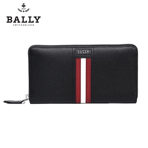 Bally/巴利头层牛皮钱包手机钥匙零钱包卡包男士女士三层手拿包