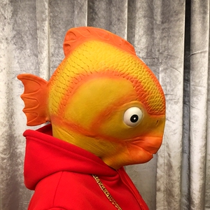 鲤鱼面具 万圣节鱼类舞会鲫鱼金鱼头套水生动物演出cos西游记龙宫