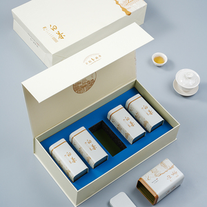 安吉白茶礼品包装盒高档通用半斤装250g克五罐装茶叶礼盒空盒定制