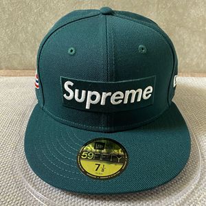 Supreme 20SS opening day New Era 59fifty联名墨绿平檐棒球帽子