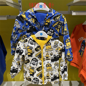 商场同款361童装男童两面穿外套2021秋季新品小童小黄人长t恤4602