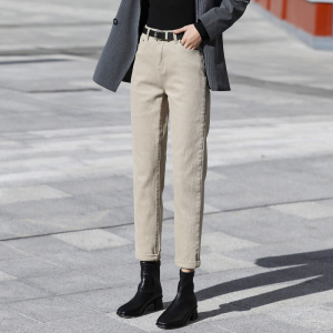 韩版米色裤子女九分