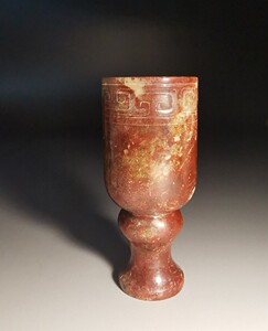 荷塘美玉淘宝天然阿富汗白玉酒杯玉杯子家用缠丝玉杯摆件鼓型玉石