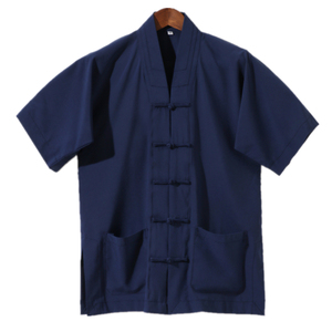 道教用品道士服法衣道袍道服盘扣短褂上衣裤子套装 薄款短袖新款