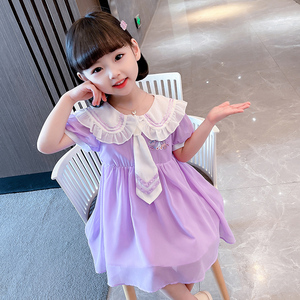 女孩雪纺连衣裙女童夏装洋气时髦2三3四4四五5岁多宝宝可爱裙子
