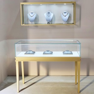 墙上珠宝展示柜挂壁悬空内嵌吊柜桌面黄金饰品小模型玻璃透明定制